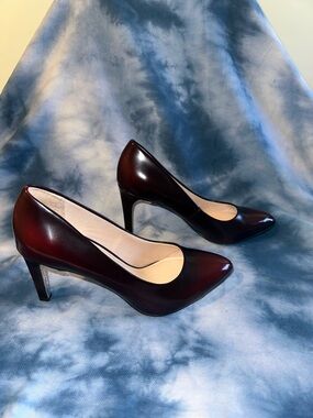 LS Revolution Catwalk Women’s Burgundy Patent Leather Pumps Size 7 3.5" Heel